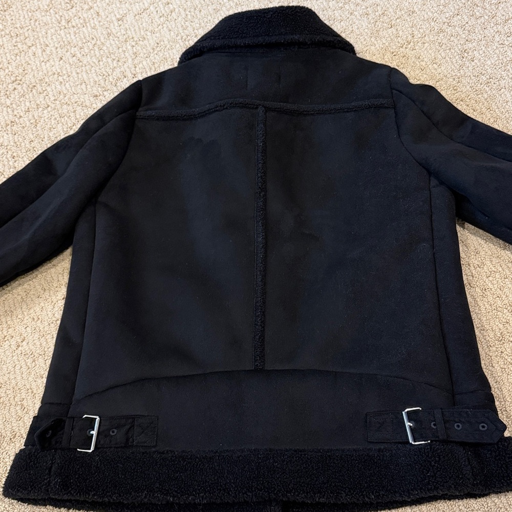 LOFT Black faux shearling moto inspired jacket - Picture 6 of 10